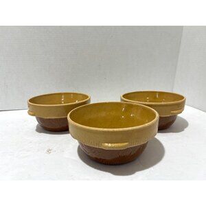 Cook-Rite Economy Health stoneware Small set bowls two-toned yellow Brown